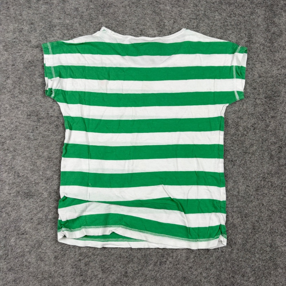 Polo Ralph Lauren T-Shirt Girls Size 6X Green White Striped Pony Logo Tee - Picture 8 of 9